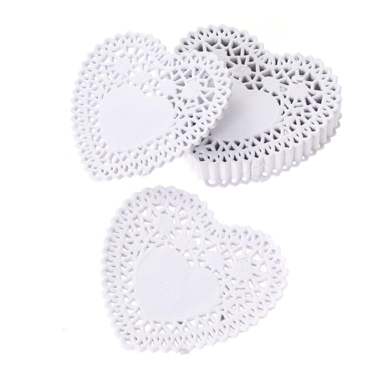GRIRIW 250pcs White Paper Doilies 4 Inch Cake Baking Paper Mats Diy Lace Food Doilies for Wedding Oil Proof Floral Cake for Dessert