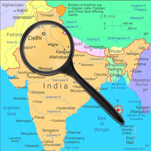 Image of Magicwand 75 mm High Precision ABS Plastic Magnifying Glass for Reading Maps,Globes,etc【Black】【Pack of 1】