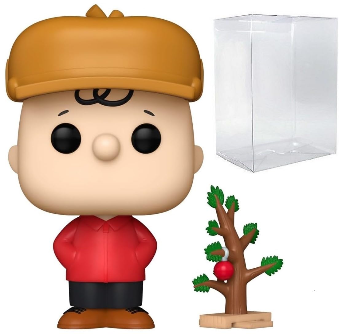 POP Holiday: A Charlie Brown Christmas - Charlie Brown with Tree Funko Vinyl Figure (Bundled with Compatible Box Protector Case) Multicolored 3.75 inches