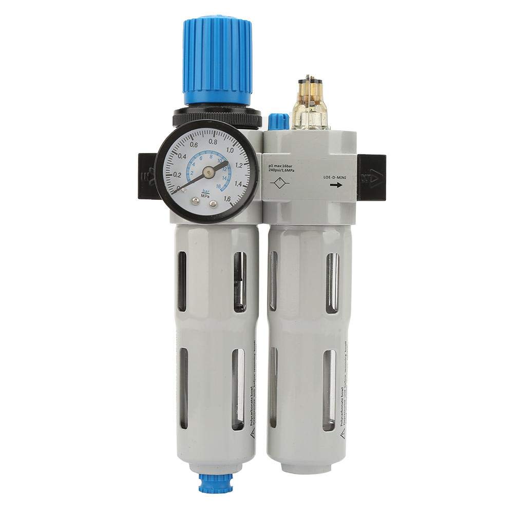 FRC-1/4-MINI G1/10.2 cm Regulador de Filtro de Aire Comprimido, Filtro de Compresor de Aire, Trampa Separadora de Agua de Aceite Con Regulador