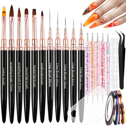 Teenitor Nail Striping Tape Lines Kit Nail Liner Brushes Nail Art...