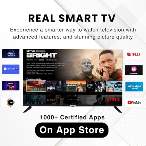 Image of Uniboom Optima Series102 cm (40 inch)HD Smart LED TV | Android TV with Voice Command App |5000+ Free Movies |30W Sonic Boom Speakers| 500+ Certified Apps |Mobile Remote |Mobile Screen Cast 40S-ULT-AED