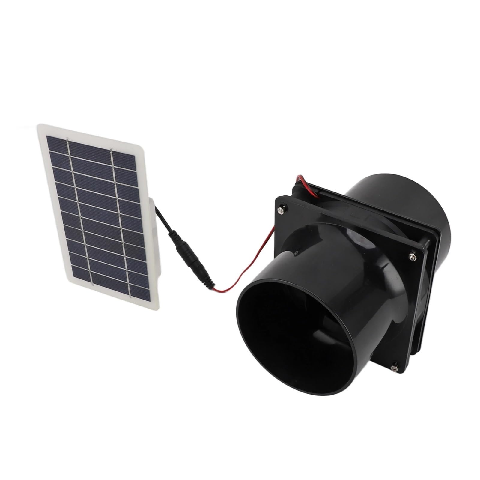 Ventilador de Extracción, Extractor de aire solar de 10 W y 12 V for tubo redondo, panel solar ABS, kit de ventilación for caseta de mascotas, gallinas, autocaravanas, invernaderos.