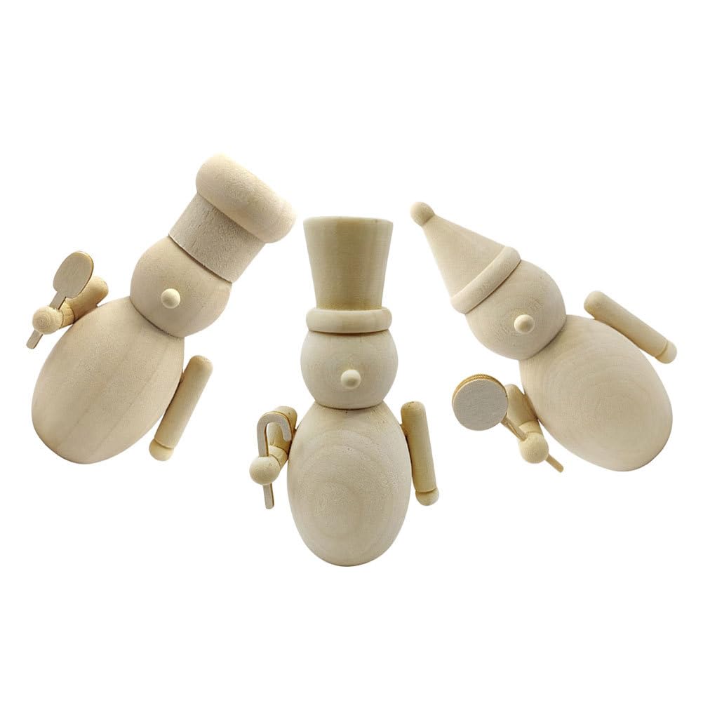 Casse-noisette vierge en bois SHINEOFI 3 pièces pour décoration Noël