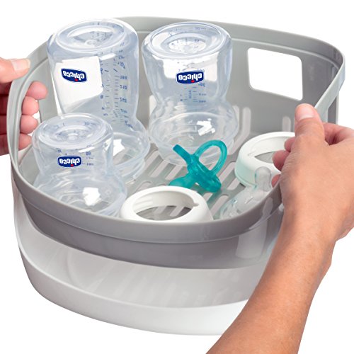Image of Microwave Steam Sterilizer - Removes 99.9% of Dirt Quickly and Naturally with The Power of steam, White /Grey