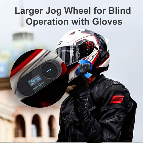 Freedconn Motorcycle Bluetooth Headset Tcom-Sc Bt5.0 Motorcycle Bluetooth Communication Systems 2 Riders 800M Helmet Intercom Share Music With Lcd Screen Fm Handsfree Call Changeable Hard/Soft Mic #TOP6