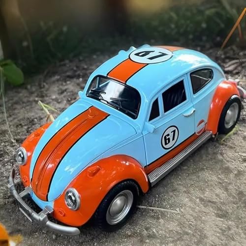 Image of 1:18 Beetle Toy Car Vintage Car Die Cast Metal Model Cars with Light Sound Pullback Openable Door Cars Toy