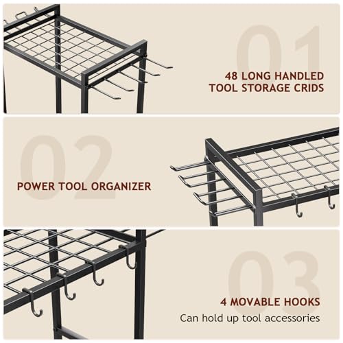 image for Homsorout Garden Garage Tool Organizer - Yard Tool Organizer for Garag
