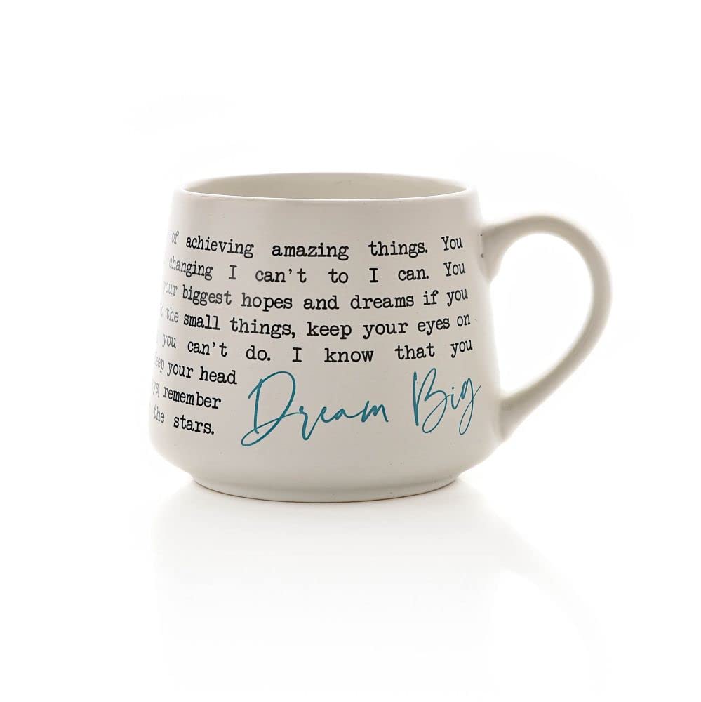 Celebrations Moments Sentimental Stoneware Mug - Dream, White With Blue - Image 3