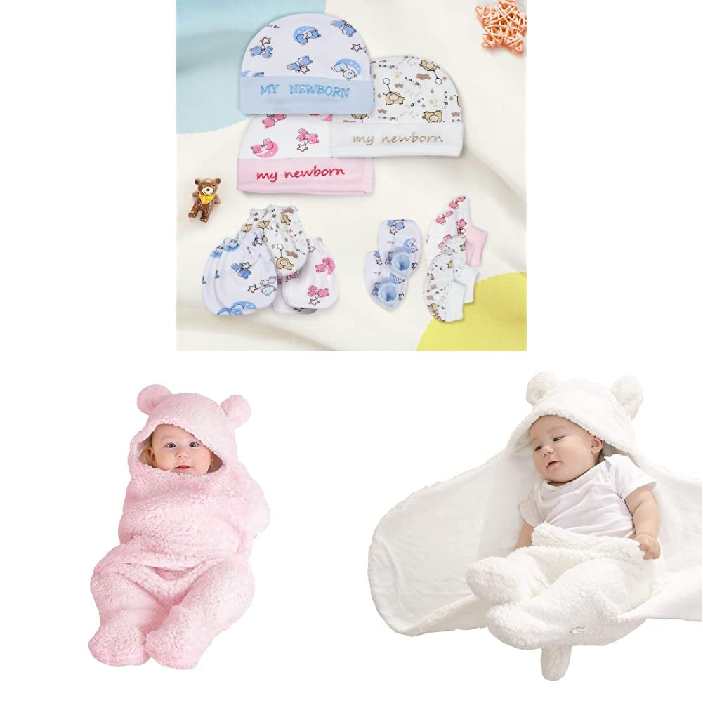 MY NEWBORN Baby Mitten Gloves Cap Booty Set for boy, Girl 03 Month