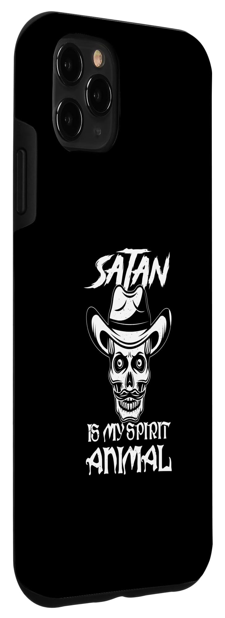 iPhone 11 Pro Max creepy horror satan skull wear cowboy hat Halloween party Case - Image 3