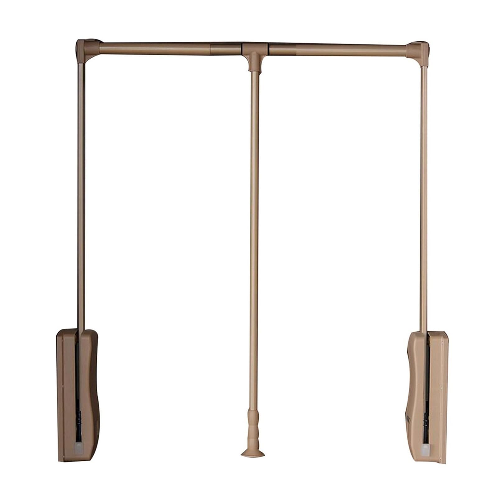 HTTGDGDH Adjustable Pull Down Closet Rod With Pneumatic Buffer, 550-1250Mm Lift Rail Clothes Hanger, 20Kg Load-Bearing Capacity, Gold Finish, Perfect For Space-Saving Storage,Gold-930-1250mm