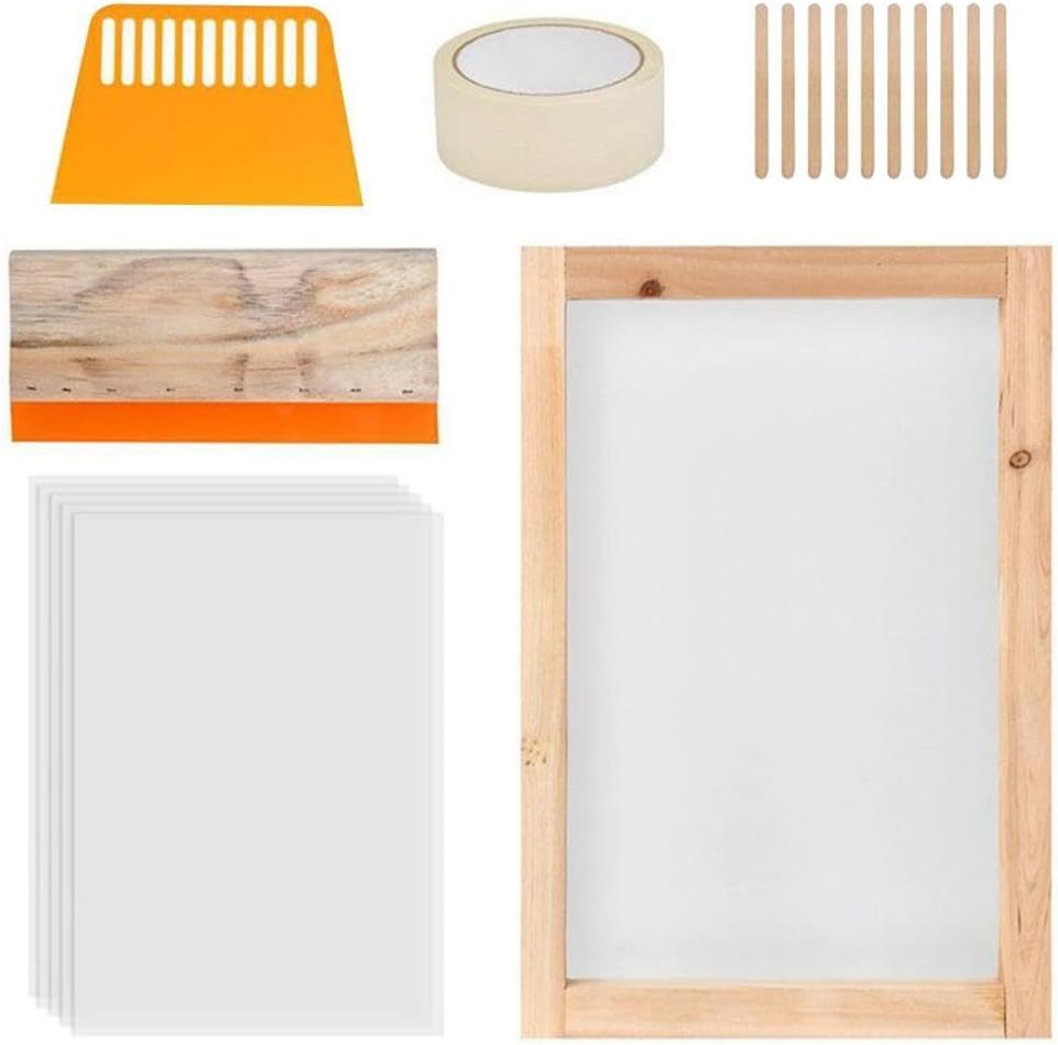 24x Screen Printing Starter Kit Screen Printing with Mesh & Tape