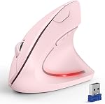 TECKNET Ergonomic Mouse, Wireless Bluetooth Vertical Mouse, 4800 DPI High Optical Tracking, 2.4GHz with USB A Receiver, 6 Adjustable DPI Levels, Silent Computer Mouse for Laptop PC Windows, Black