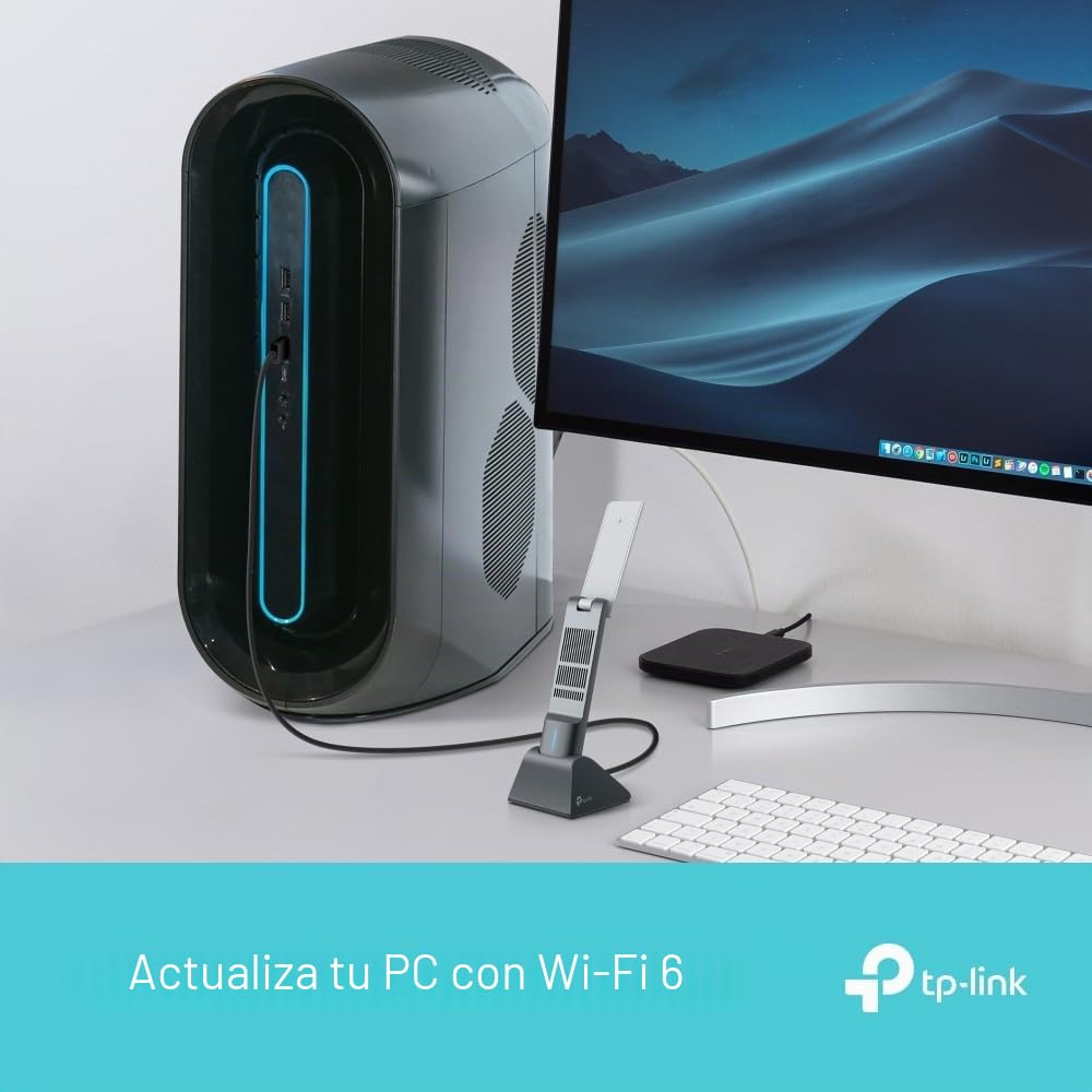 TP-Link Archer TX50UH - Adaptador WiFi USB, 2402 Mbps, WiFi 6, Gigabit | Actualiza tu PC con WiFi 6. Instalación Plug & Play. Conexión Estable. Compatible con Windows y macOS.