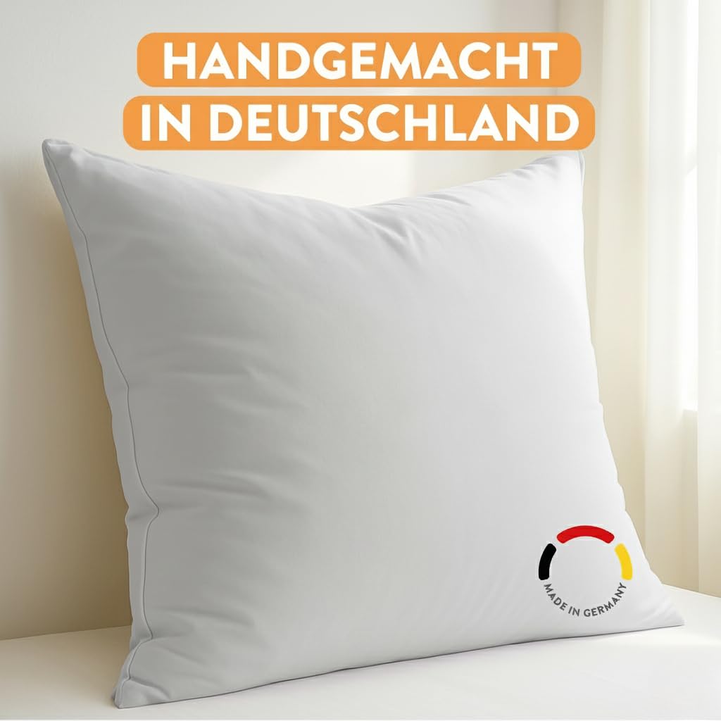 INOMA Wellness-Kissen Capri 80x80-2er Set -, Hotel Kissen, Ultra Soft Federn Daunen Mischung (90% Federn, 10% Daunen), Made in Germany, Oeko-TEX, allergikerfreundlich, Ganzjahr