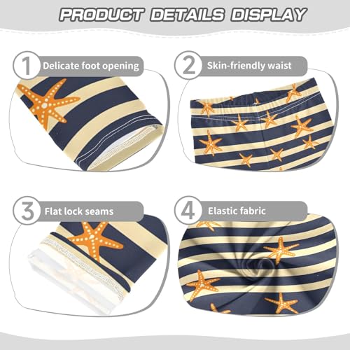 Starfish Stripe Girls Leggings Soft Stretch Workout Yoga Dance Pants for Kids Casual Tights3