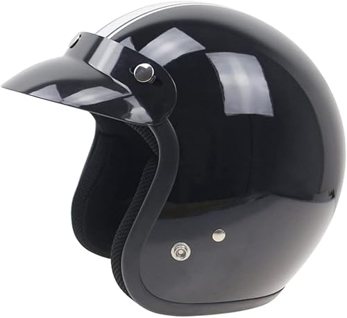 zalati Open Helmet Visor Peak Shield Retro Style for Making DIY Decorative Replacement Helmet Motorbike - Black