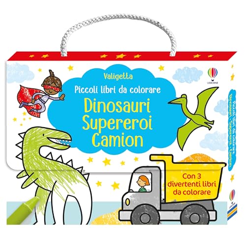 Valigette Usborne - Valigetta Piccoli libri da colorare - Dinosauri, Supereroi, Camion