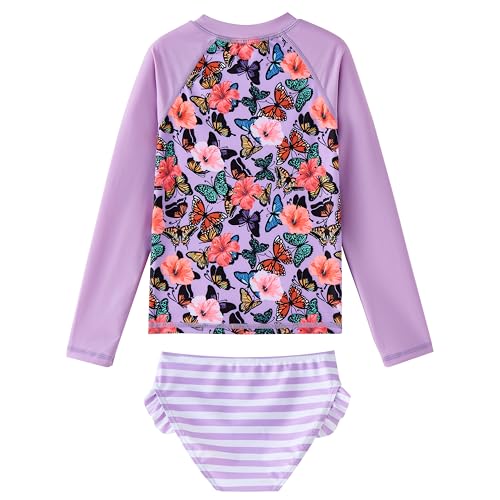 Image of Toddler Girls Swimsuit Rash Guard Sets 2-Piece Bathing Suits UPF 50+ Summer Kids Swimwear 2-7T