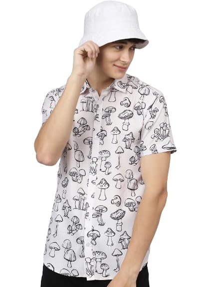 Image of LookMark Men's Trendy Cotton Blend Spread Collar Half Sleeve Printed Shirt||Printed Shirt for Men||AZ-LM-P1-PRINTED Shirt Cole-Parent