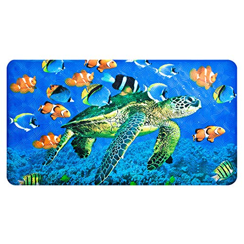 OTHWAY rutschfeste Badematte, PVC-Badewannenmatte Duschteppich Mit Leistungsstarken Saugnäpfen Massagefunktion Babywannenmatte 70x40cm (Meeresschildkröte) Cover