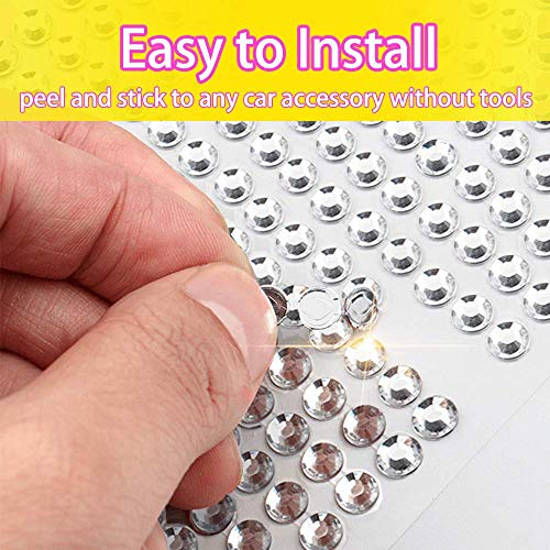 Yeapop Bling Bling Car Sticker, 3 Sheets 3078 Pcs In Total, Skin-Friendly Self-Adhesive Stickers With Sparkling Crystal Rhinestones For Diy Bling Car Interiors, Suitable For Decorating Various Bling Car Accessories For Women And Girls. #TOP3