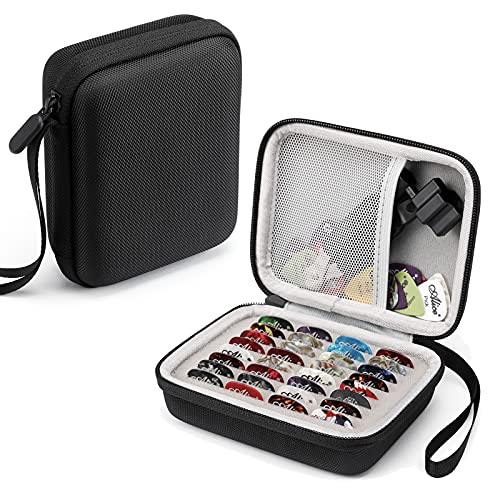 Liyacial Guitar Pick Holder Case Compatible For Fender, Chromacast, D'addario, Jim Dunlop, Bolopick, Guitar Accessory Storage Pouch (Black) #TOP1