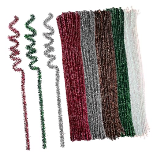 DOITOOL Twisted Wire Sticks 500pcs Bendable Fuzzy Stems Craft String Tinsel Hand String for DIY Decorations