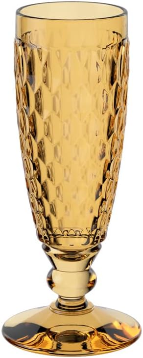 Villeroy & Boch - Boston Saffron Champagne Glass, 120 ml, Crystal Glass for Champagne and Sparkling Wine, Dishwasher-Safe, Yellow