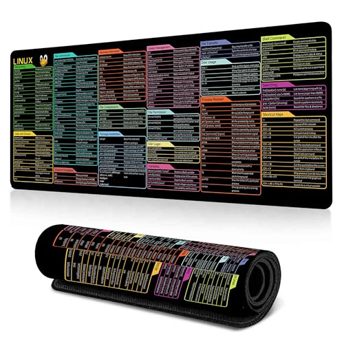 Linux Commands Line Mouse pad - Cheat Sheet Mousepad XL Gaming Desk mat Shortcuts to Kali/Ubuntu/Red Hat/Debian/OpenSUSE/Centos/Arch/Unix/Mint Programmer Employee Appreciation Gifts
