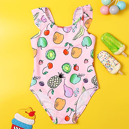 One Piece Fruit Print Swimsuit for Girls Toddler Cute Sweet Swimwear Sleeveless Beach Pool Party Bathing Suit4