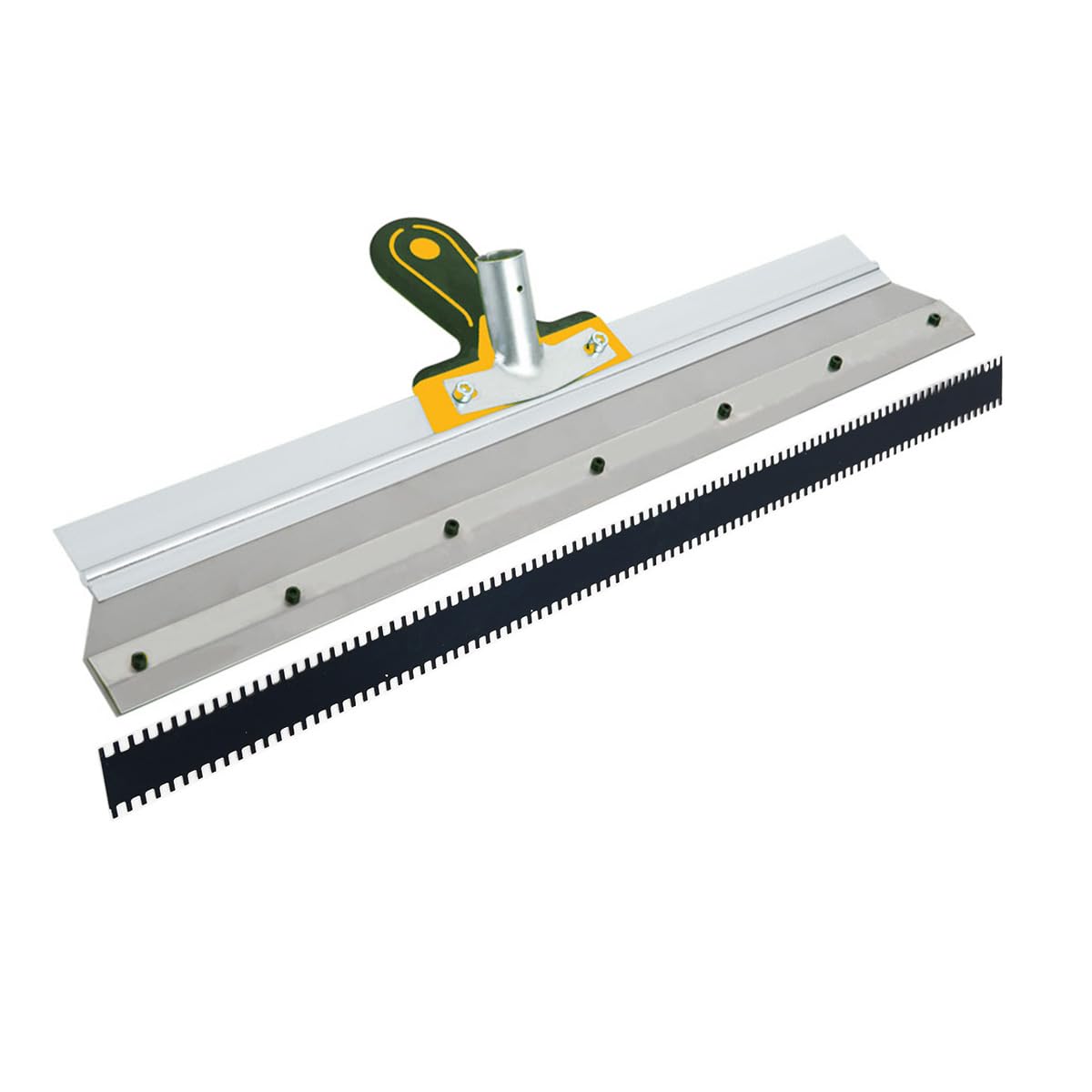 Herramienta de cemento autonivelante, raspador de acero inoxidable de 22 pulgadas, herramienta de pintura de suelos epoxi, cemento, hormigón, rastrillo autonivelante, herramientas de construcción
