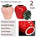 Tlence 2 Pack Strawberry Storage Jars, 14 OZ Ceramic Cookie Containers with Airtight Lids, Cute Sugar Canisters Set, Candy and Coffee Bean Jar for Flour Nut Tea Spices Grains, Kitchen Farmhouse Decor