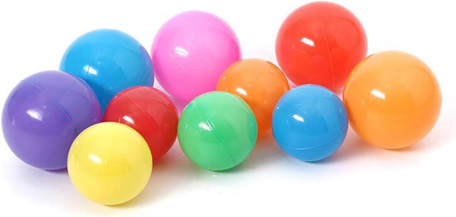 Palline in plastica multicolore per piscina, 5,5 cm, sette colori, confezione da 100