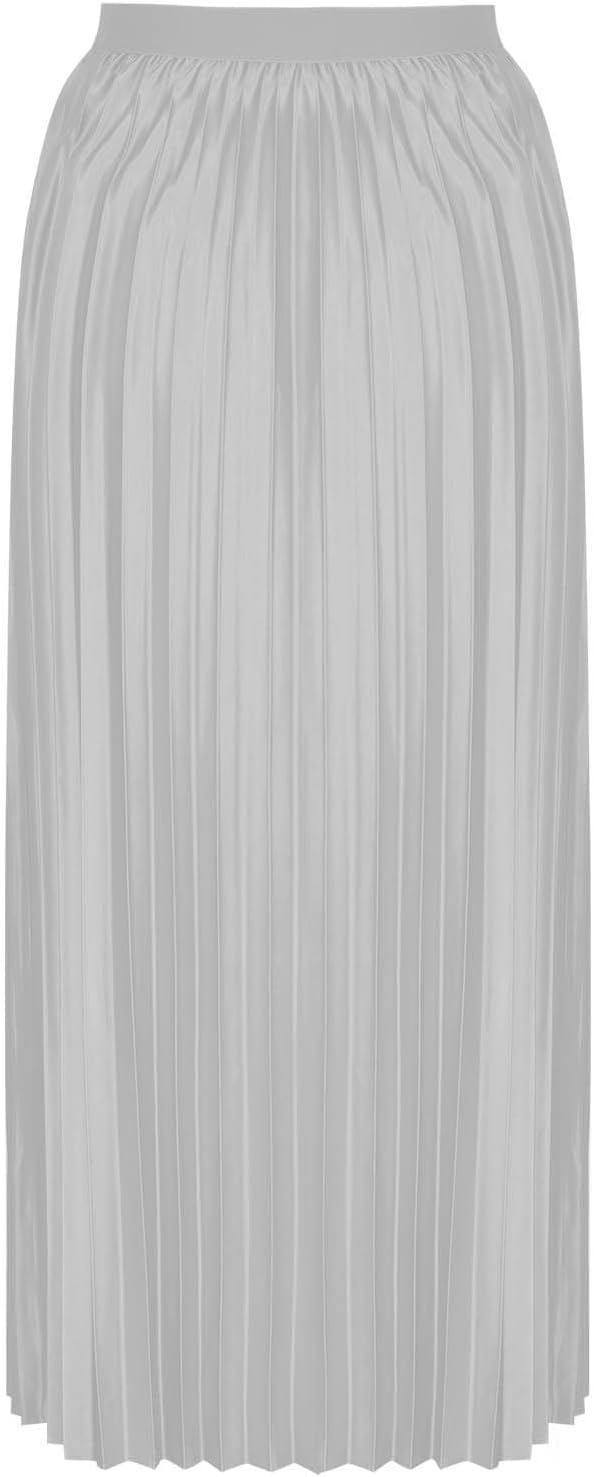 Boho Long Pleated Skirt for Women Elastic High Waisted A-line Maxi Skirts Fashion Casual Solid Swing Half Dress