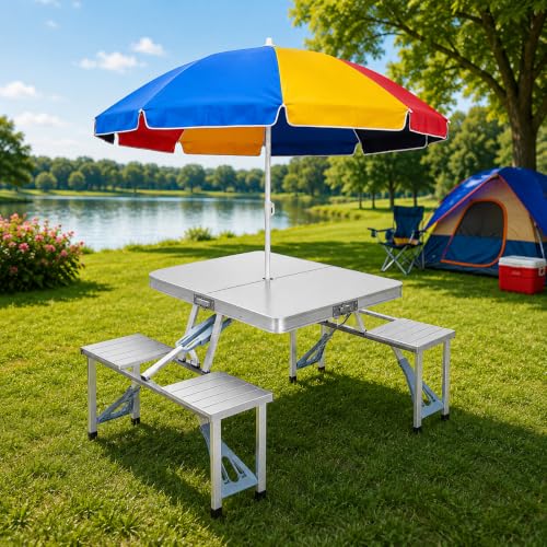 Picnic-Table-Heavy-Duty-Aluminium-Portable-Folding-Camp-Suitcase-...