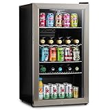 Subcold Super85 LED - Under-Counter Fridge | 85L Beer, Wine & Drinks Fridge | LED Light + Lock and Key | Energy Efficient (Stainless Steel, 85L)