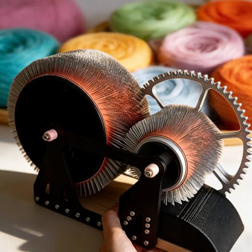 Manual Wool Carding Machine - Hand Crank Drum Carder for