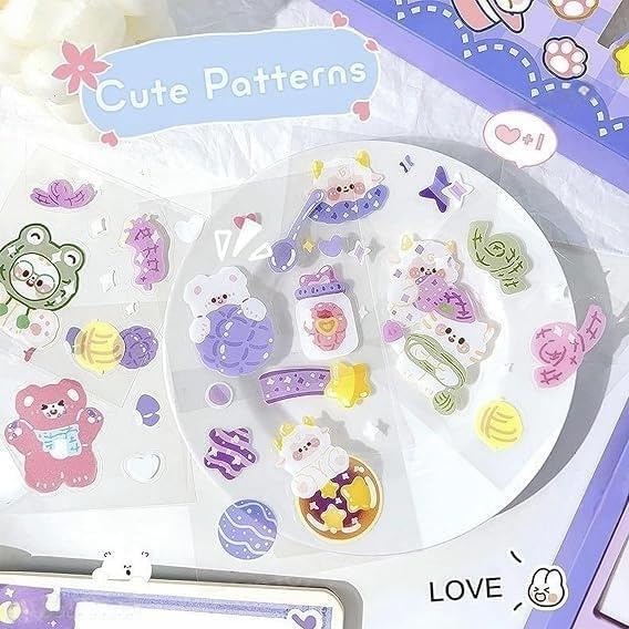 Image of FAMOUS QUALITY Long Box Stickers-200 Sheets Kawaii Aesthetic Stickers for Scrapbooking, Journaling, DIY Crafts & Gifts-Cute Girls Travel-Themed Paper Stickers for Kids,Teens & Stationery Lovers