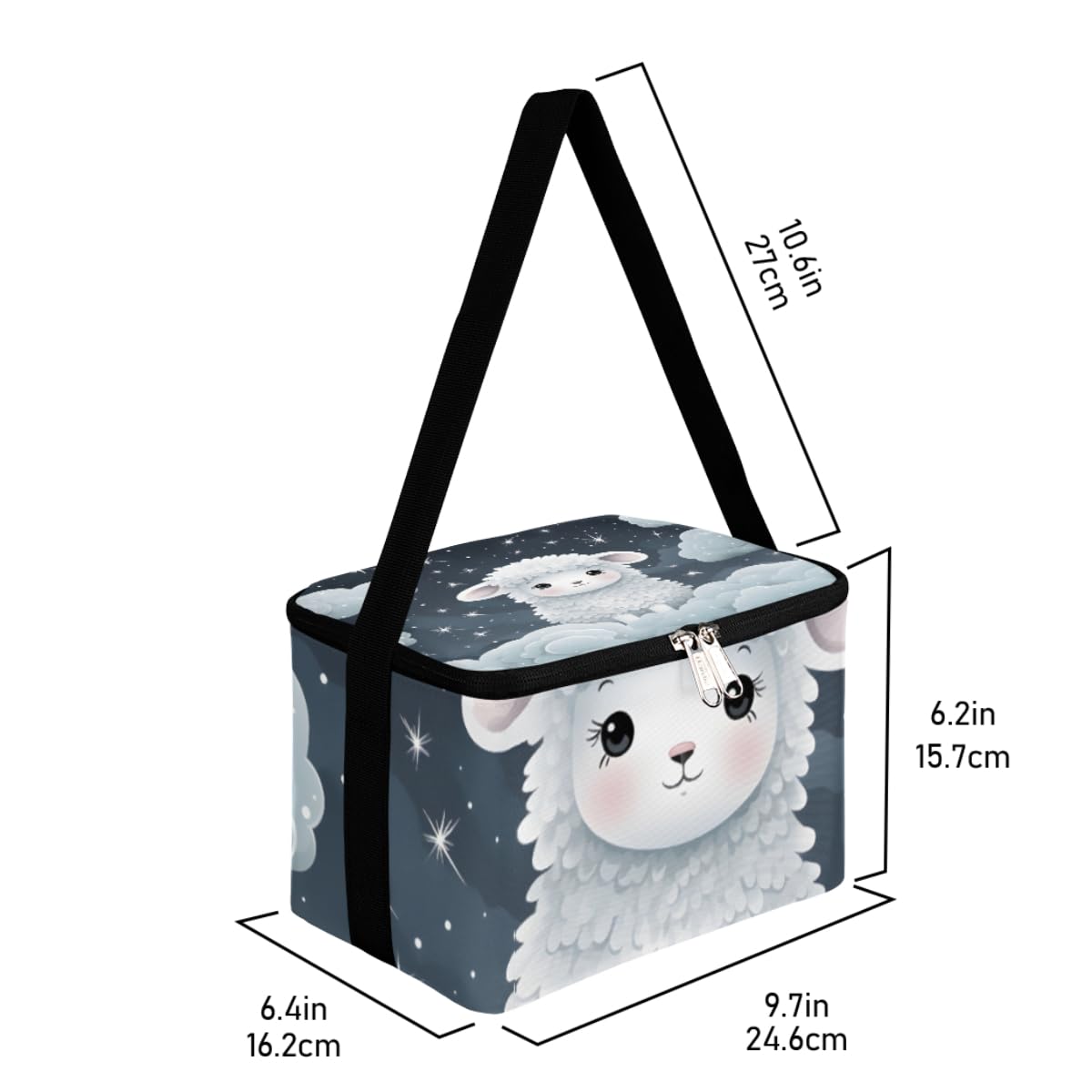 GzLeyigou Lunch Bags for Women Men 9 Cans,Cartoon Lamb Hot & Cold Food Delivery Bag Insulated Grocery Bag Insulated Lunch Box Alpaca Cooler Bag for Office Work Picnic Beach