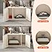 Steehoom Cat Litter Box Enclosure, Enclosed Litter Box Cabinet Pet House Furniture Cat Washroom End Side Table 31.5 x 19.69 x 19.69 Inches (Beige, Rero Cat)