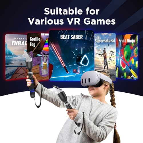 Image of YOGES Gorilla Tag Long Arms Compatible with Meta Quest 3S / Quest 3 / Oculus Quest 2 / Quest Pro /Rift S Controller, Beat Saber Handle Attachments VR Sticks Dual Extensions Grips for Playing VR Games