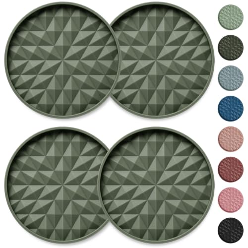 Sous-verres auto Wingcases silicone 4 pièces 7cm vert camo