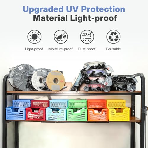 Vacbird 3D Filament Aufbewahrung Vakuum Kit, 30er Schwarz Vakuumbeutel mit USB-Pumpe(30 * 34cm), Vacuum Storage Schutz Filament von Feuchtigkeit