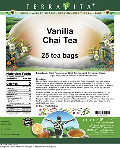 Té chai de vainilla 25 saquitos miniatura 2