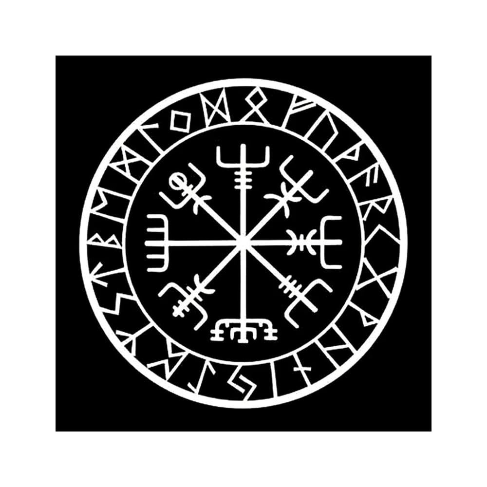 Auto Accessory Originality Compass Rune Styling Car Sticker Automobiles Motorcycles Exterior(White,18cm x 18cm)