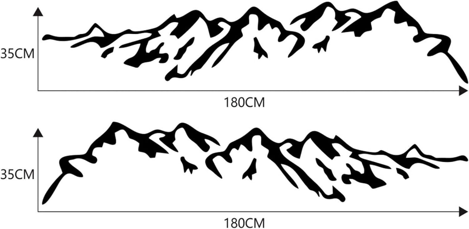 Adesivo Auto A Forma Di Montagna - Nero, Decorazione Paraurti O Finestra | Facile Applicazione - Foto 7