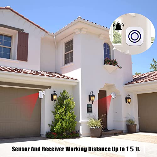 Image of IFITech Wireless PIR Motion Sensor Security Door Alarm with 38 Chime Tunes, 4 Adjustable Volume & LED Indicators for Home, Office, Shop, Hotel or Other Buildings