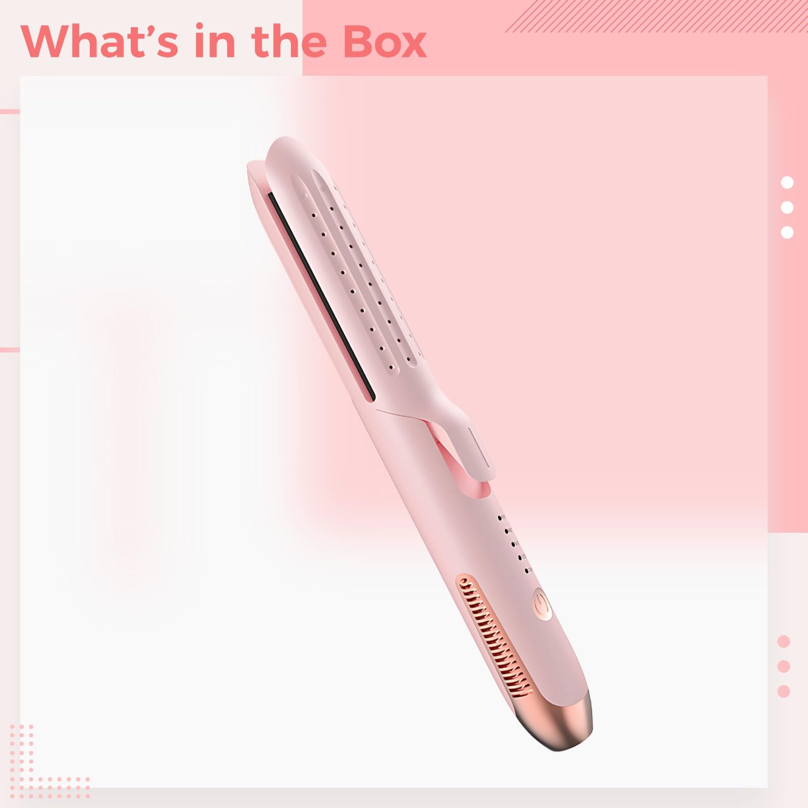 2 in 1 Glätteisen und Lockenstab mit Cool-Wind-Styling, Keramik-Haarstyler, einstellbarer Temperatur, 27,5 cm Länge, tragbarer Haarstyler, Rosa, für glattes Haar und Locken, kompakt für Reisen